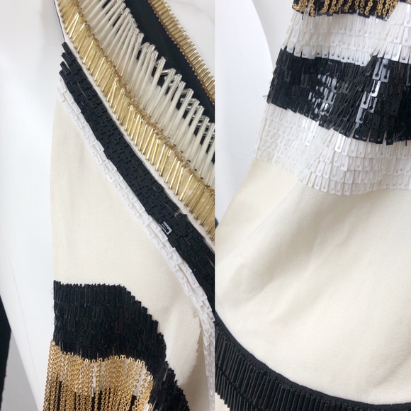 GUCCI • RARE! Runway Bead Fringe Deco Gold Dress - Picture 13 of 16